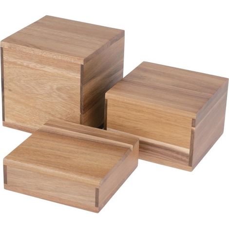 Réhausses en acacia 50/100/150(H)mm (lot de 3) - Ref DF875 - Olympia (1/5)