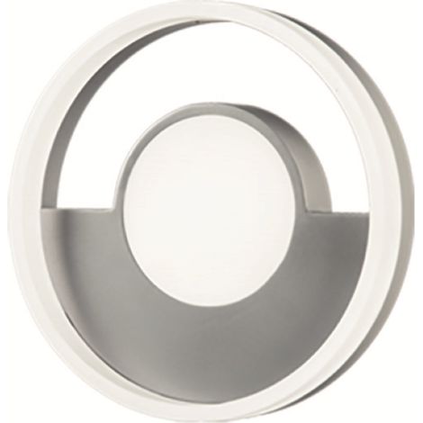 Plafoniera in metallo Argento con diffusore perimetrale D30 cm Led ELISA (1/4)