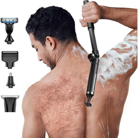 Men's 4 in 1 Body Trimmer Waterproof Intimate Razor IPX6 Stretch arm for back, torso and intimate areas. Precise and comfortable fit, use in the shower. (1/5)