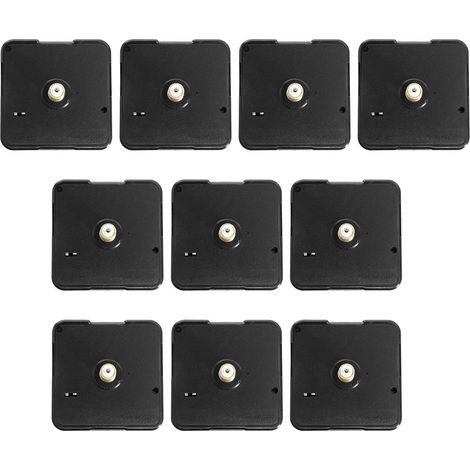 10 Ensembles Mécanisme D'horloge Murale, Mécanisme D'horlogerie Silencieux à Quartz, Noir, Lot de Sets, en Plastique, pour Horloges Murales et Cadres D'horloge, Facile (1/5)