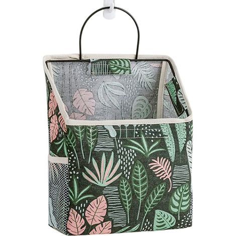 Sac de Rangement Suspendu Mural Sac Rangement Mural Suspendre Organiseur Poche Sacs Rangement Coton Lin Imperméable Sac de Rangement à Suspendre pour Chambre Salle de Bain Cuisine Vert,T-Audace (1/5)