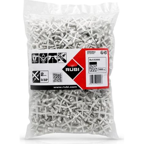 Croisillons 2 mm. 1000 unités - RUBI - 2000