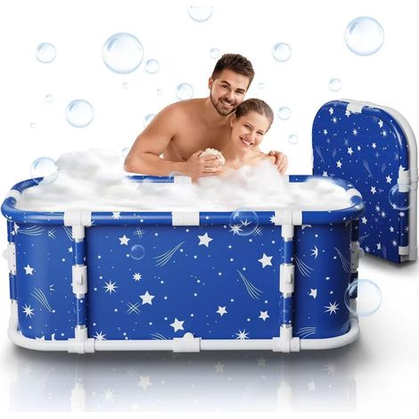 Baignoire portable rectangulaire, en métal, 120 cm, sans installation, moderne, polie (1/5)