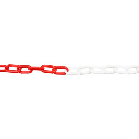 CATENA SEGNALETICA BICOLORE bianca / rossa - Ø mm. 6 x 36 x 19 x mt.25 - UNIKO