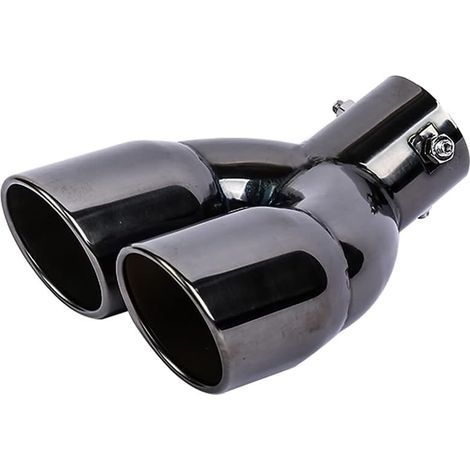 Embout Echappement,76mm Diamètre Tuyau D'échappement De Voiture Double Embout D'échappement Sortie en Acier Inoxydable Universel Cache D'échappement Pot (1/5)