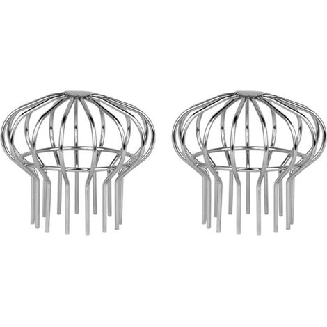 Lot de 2 protections de gouttière en acier inoxydable pour gouttière, protection contre les feuilles, la mousse, la boue et les débris (convient pour un diamètre de trou de 70 mm) (1/5)