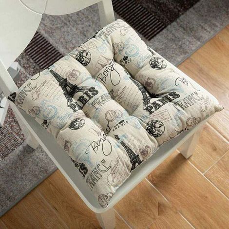 Lot de 4 Coussins Siège 40x40x5 cm Intérieur Extérieur Rembourrage Coton Épais Matelassé