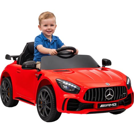 Voiture électrique Mercedes-Benz AMG GTR 12V sous licence pour enfants, télécommande 2,4 GHz, vitesse maximale de 5 km/h, dimensions : 108 x 67 x 46 cm, rouge (1/5)