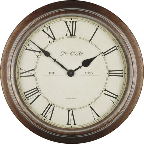 [GEBRAUCHT] B-Ware QUARZ-WANDUHR WASSERDICHT 36 cm Holzoptik für Innen und Außen Techno Line (1/2)