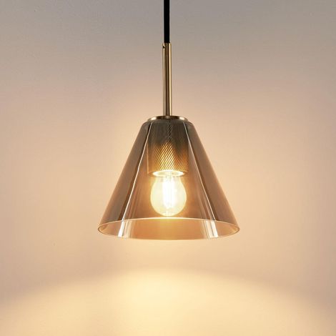 Suspension conique et design verre fumé - Soliria