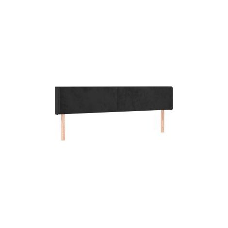 Tête de lit à LED Noir 183x16x78-88 Velours (1/5)