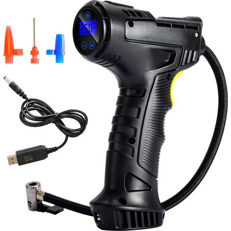 12V Electric Tire Inflator for Cars, Bicycles, Balls and Inflatables, Portable Digital Compressor with 4 Nozzles (1/5)