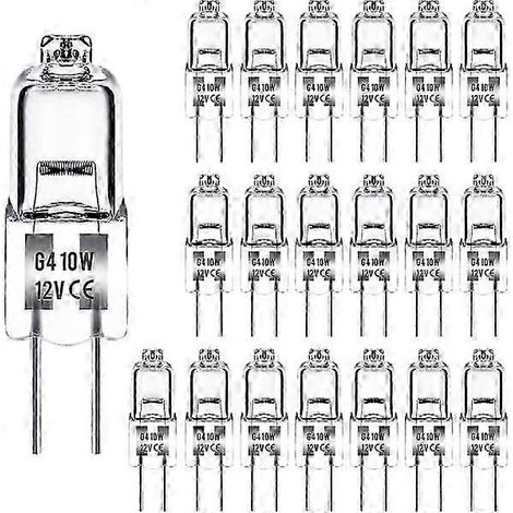 Ampoules halogènes G4 10 W 12 V blanc chaud (lot de 20) (1/5)