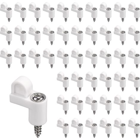 48pcs Clips Moustiquaire Fenêtre 3/8 Po avec Vis, Attaches de Sécurité en Nylon Moulé Sous Pression Clip de Retenue pour Moustiquaire pour Contre-Fenêtres Panneaux Anti-Tempête (Blanc) (1/5)
