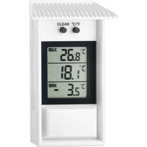 thermomètre numérique , résistant aux intempéries, utilisable à l'intérieur ou à l'extérieur, blanc (1/5)