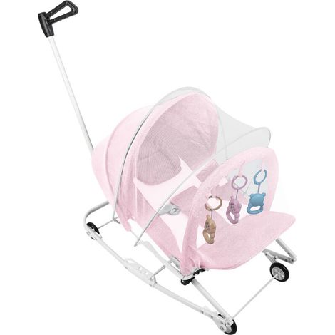 2 en 1 Transat pour bébé Réglage de l'angle à 4 vitesses - Pliable Poussette pour bébé Avec 3 jouets (1/5)