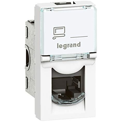 LEGRAND 076561 PRISE CATÉGORIE6 UTP MOSAIC, 1 MODULE, BLANC (1/3)