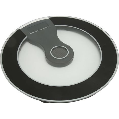 Capacité de recharge photovoltaïque, économie d'énergie, capteurs haute précision, contrôle par application, Bluetooth, balance domestique, noire, 30 cm (1/5)
