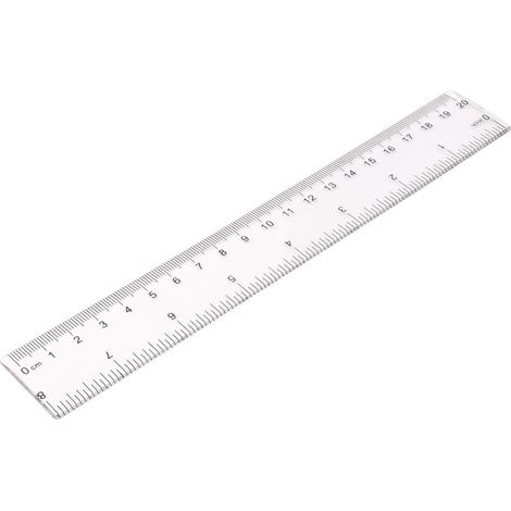 Règle droite de 20 cm (8 pouces), outil mesure en plastique (1/4)