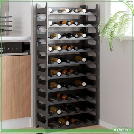 Casier à vin empilable 60 bouteilles anthracite en polypropylène (PP) 60×26×130 cm (1/5)