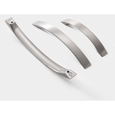 Lot de 10 poignées de porte pour meubles de cuisine - Chrome - Nickel brossé