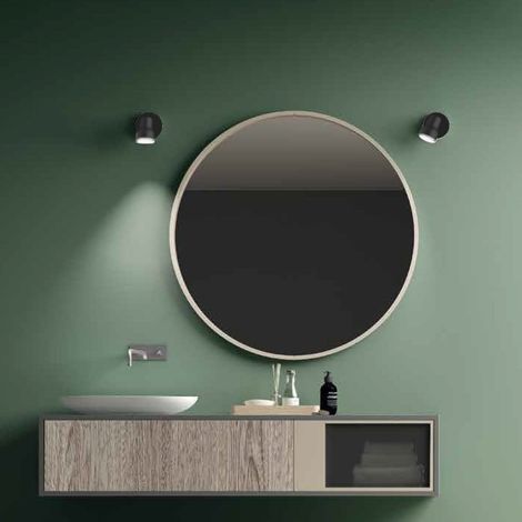 Spot salle de bain noir réglable 360° – Diffuseur acrylique – IP44 – 11 cm de haut – 9 cm de large – 12,8 cm de profondeur – Millumine (1/4)