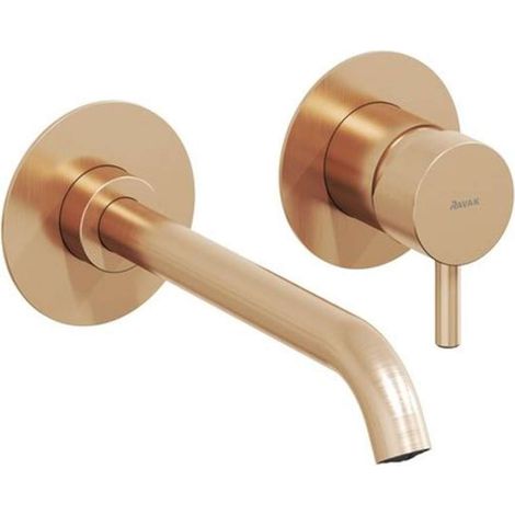 Ravak Espirit - Miscelatore per lavabo da incasso, installazione a 2 fori, oro rosa spazzolato X070352 (1/3)