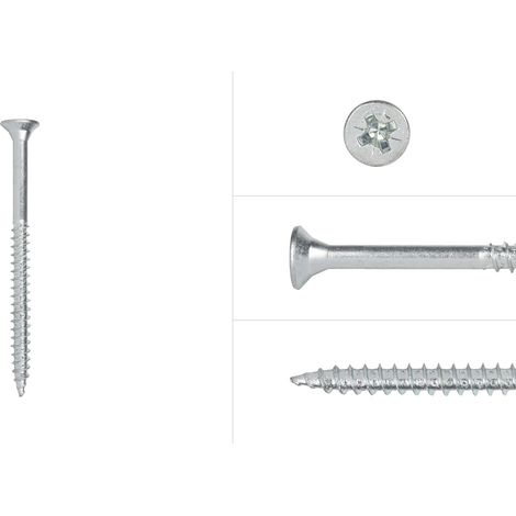 Spanplattenschrauben Verzinkt 4,5 x 60 mm Pozidrive Teilgewinde -