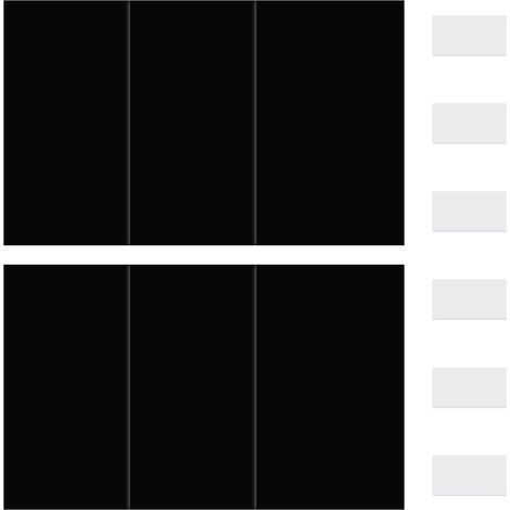 Lot de 6 plaques de plafond carrées en plastique pour mur et plaque de plâtre (noir, 100 x 185 mm) (1/5)