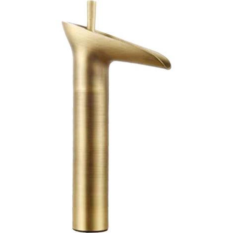 Robinet le lavabo style cascade vintage Robinet le lavabo et laiton Mitigeur monocommande haut Robinet mitigeur eau chaude/eau froide (1/5)