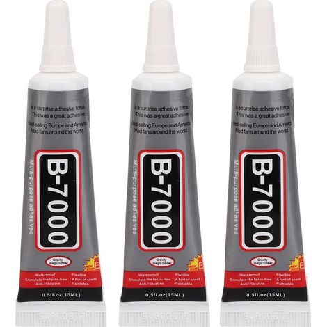 3 pièces Colle B-7000 Transparente 15ml avec Aiguille pour Réparation Bijoux DIY (1/5)
