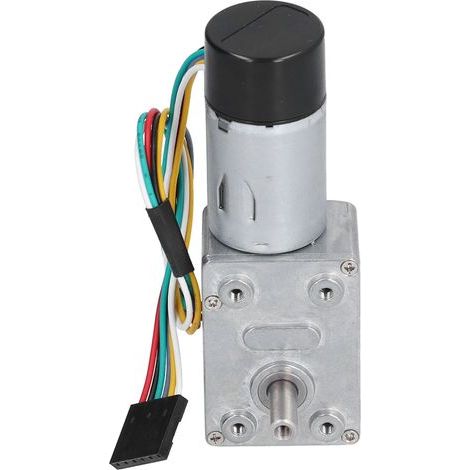 JGY-370 Getriebemotor mit Encoder, Ganzmetallgehäuse, selbsthemmendes Schneckengetriebe, einwellig, 24 V DC, 6 U/min (1/5)
