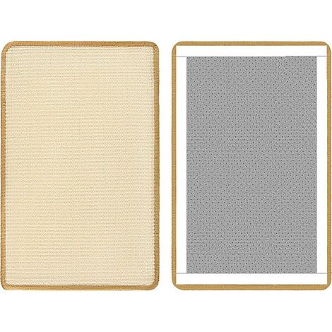 Tapis en agave résistant aux griffes pour chat Beige 20 cm x 40 cm (lot de 2) Accessoires pour animaux de compagnie Griffoir mural pour chat