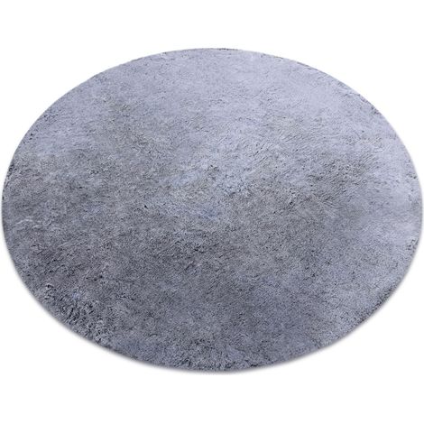 Tapis de lavage moderne LAPIN circle shaggy, antidérapant noir / ivoire grey cercle 160 cm