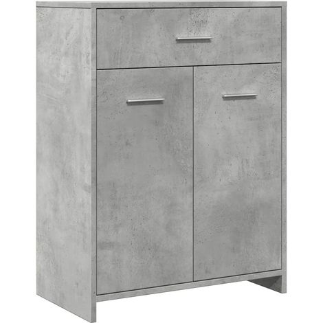 Mobiletto da bagno classico con 1 cassetto e 2 ante 60 x 33 x 80 cm legno composito grigio cemento 020050837