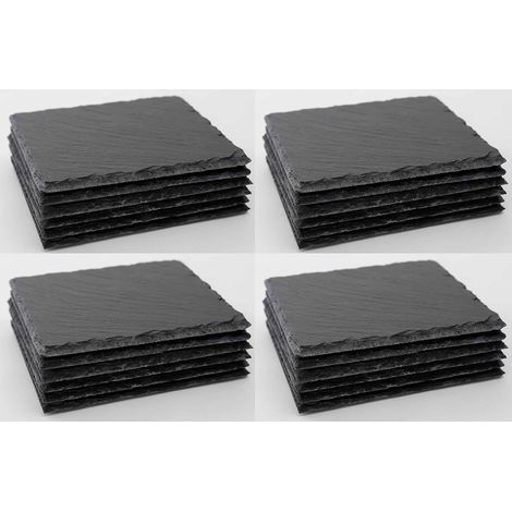 24 assiettes carrées ardoise 15 x 15 x 0,5 cm
