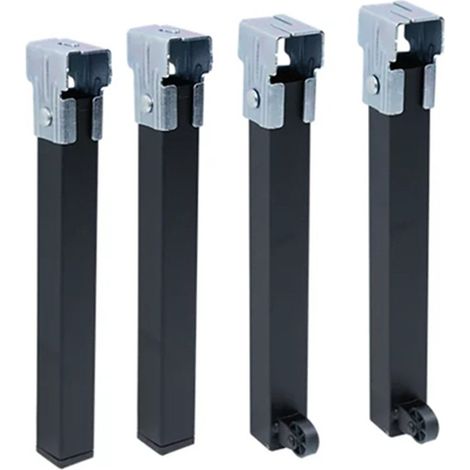Set di 4 gambe per base letto 2f + 2 ruote 25cm 30x30mm 96408 micel