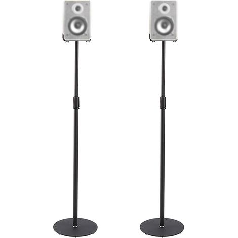 Speaker Stand on Stand, Speaker Feet, Extends from 75 to 140 cm, Supports Small Satellite Speakers up to 8 kg, Set of 2, Universal Speaker Brackets, Non-Slip (1/5)