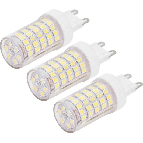 Lot de 3 ampoules LED G9 2835 10W 1000LM, 360°, en céramique, pour intérieur (cuisine, etc.), 220V, lumière chaude (1/5)
