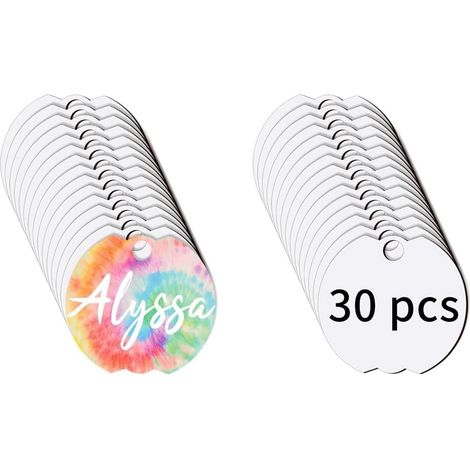 Pack of 30 blank hard cardboard nameplates for sublimation printing 1.2 l (1/5)