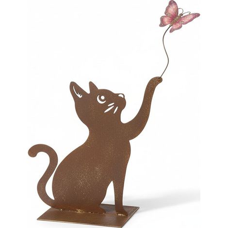 Silhouette fer Chat papillon 37x9x47cm (1/3)