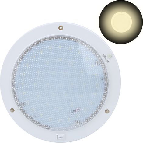 Plafonnier rond haute luminosité 42 LED 12 V 9 W 840 lm pour voiture, bateau et maison, lumière blanche chaude (1/5)