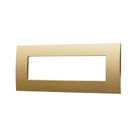 Placca Plastica ETTROIT Serie Venus 7 Posti/Moduli 507 Compatibile Con Vimar Arke, 14 Colori Disponibili (Oro)