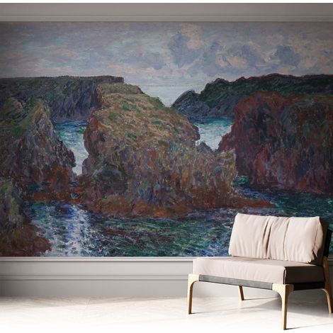 Papier peint adhésif décoratif pour salon chambre et cuisine Facile à poser avec colle Côte rocheuse 312x219 cm (1/5)