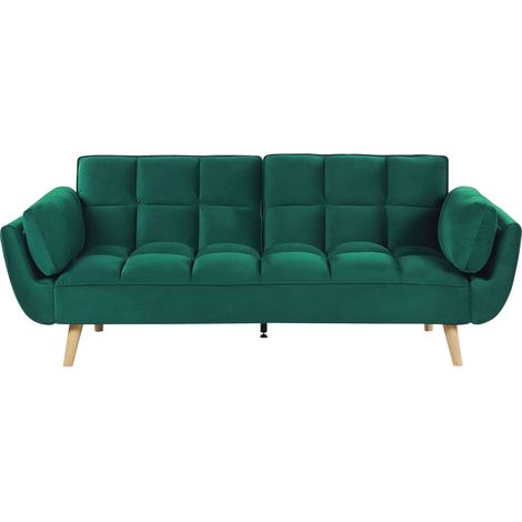 Sofa Bed 3 Seater ASBY Velvet Green (1/5)