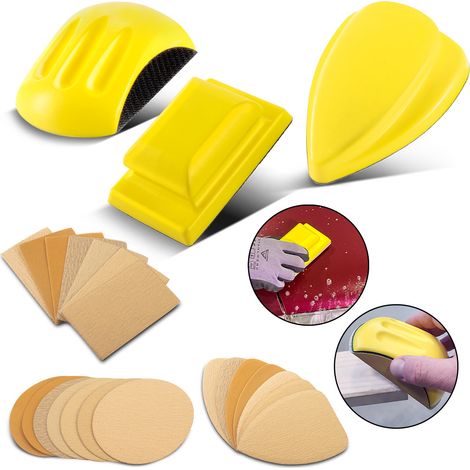 STAHLWERK Set di 3 blocchi abrasivi manuali in schiuma PU con abrasivo in velcro (1/5)