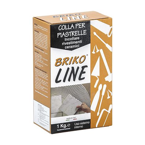 Collante Maioliche Polvere Briko Line Grigio 1 kg 12 Pezzi