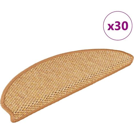 Tapis d'escalier-Moquette d'escalier-Tapis de marches autocollants 30 pcs 65x21x4 cm sisal 605838 (1/5)