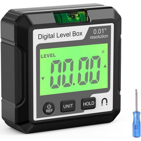 Outil de mesure d'angle numérique, niveau électronique avec niveau à bulle LCD et base magnétique pour le travail du bois et la construction. (1/5)