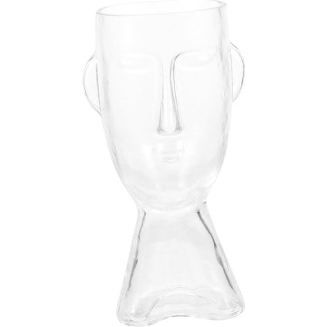 Vase Artistique en Verre à Visage Abstrait pour Arrangement Floral, Décoration Chic et Créative, pour Maison et Bureau, Design Élégant et Transparent (1/5)